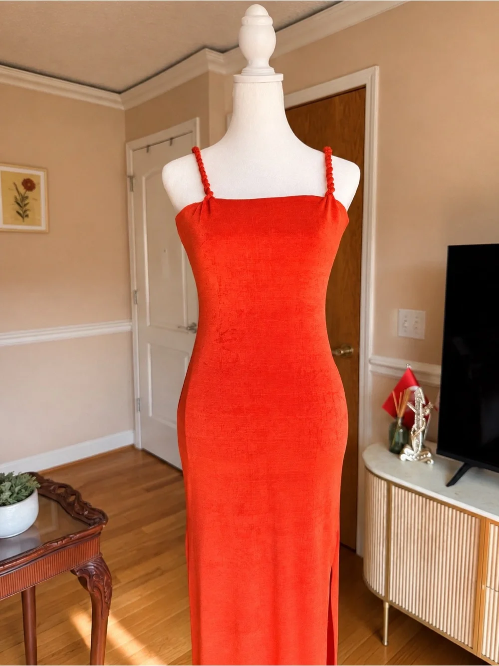 Boutique Vibrant Orange Maxi Dress